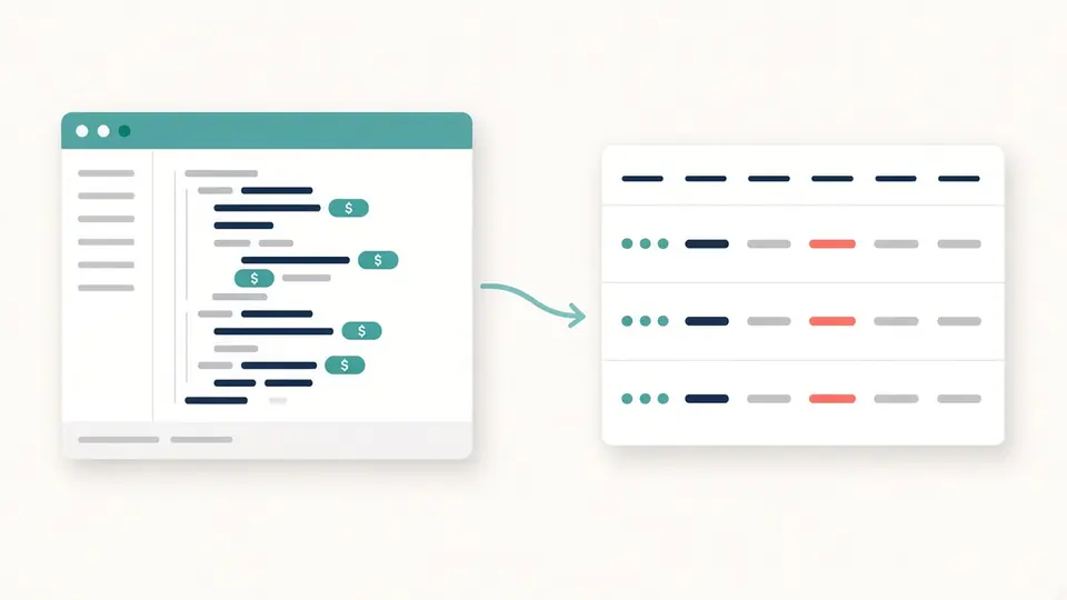 A raw nginx log_format directive being turned into matching table columns
