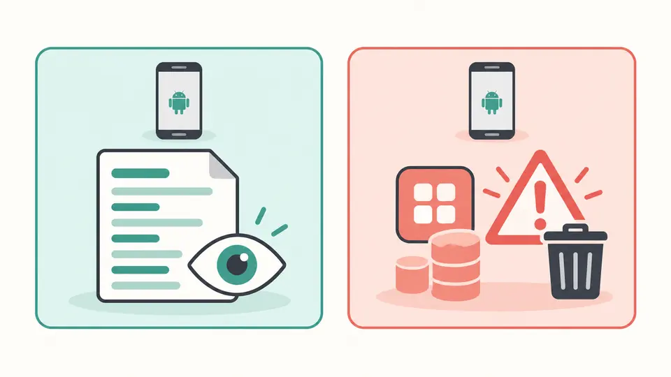 A log-reading card and a deletion card show distinct read and warning symbols.