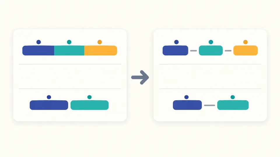 Colored word groups remain together across separate lines while boundary positions change.