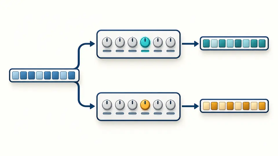 One byte sequence branches into different parameter models and produces different checksum patterns.