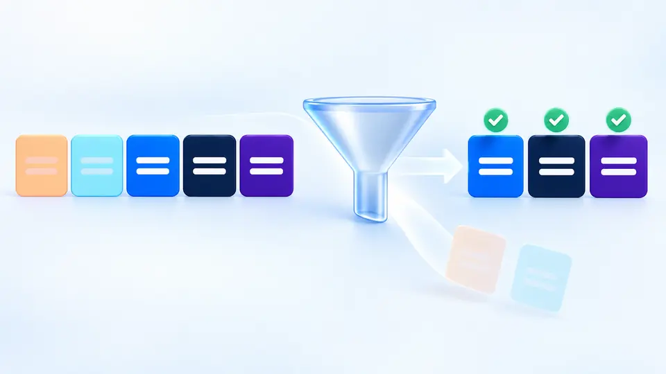 Amostras coloridas com resultados de contraste; as reprovadas ficam esmaecidas, e as legíveis permanecem.