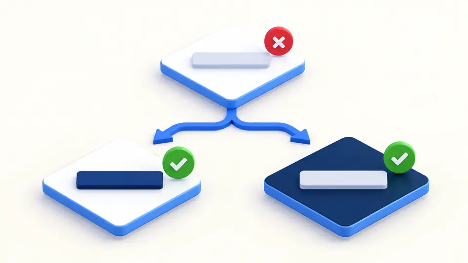 Two alternative color adjustments beside a failed color pair, each with a passing contrast indication