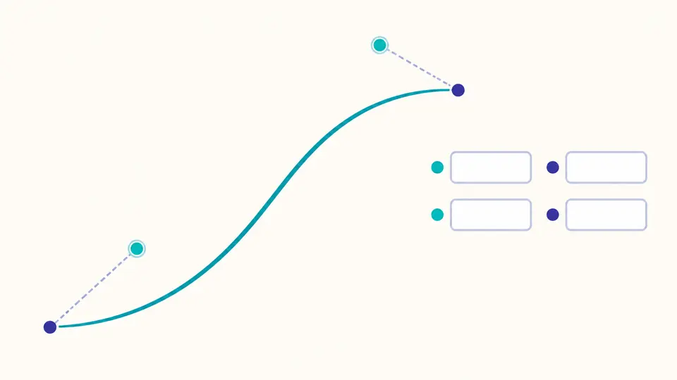 Two handles connected to a timing curve, alongside four matching numeric control fields.