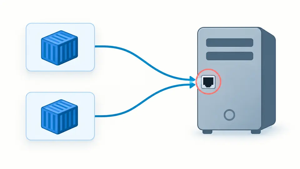 Two service cards point to the same host socket, highlighted for review.