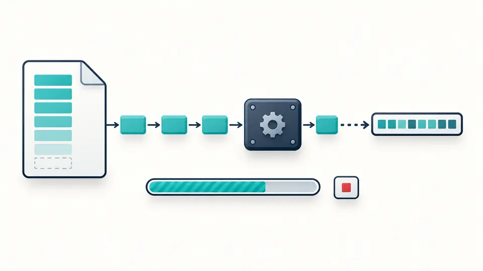 A large file passes through consecutive small blocks into one digest, with a progress indicator.