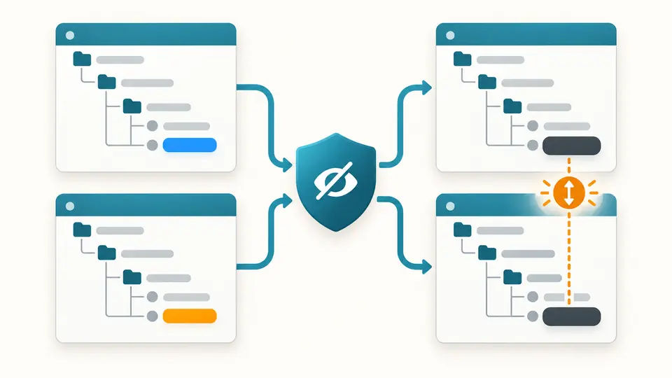 Two different colored value chips pass through a mask and become covered chips while their change marker remains visible.