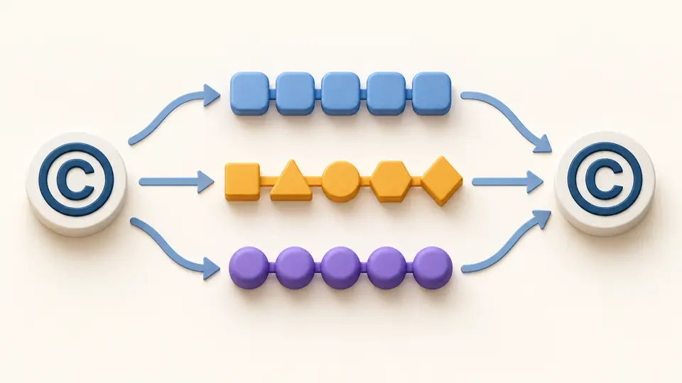 Three entity representations converge on the same symbol.
