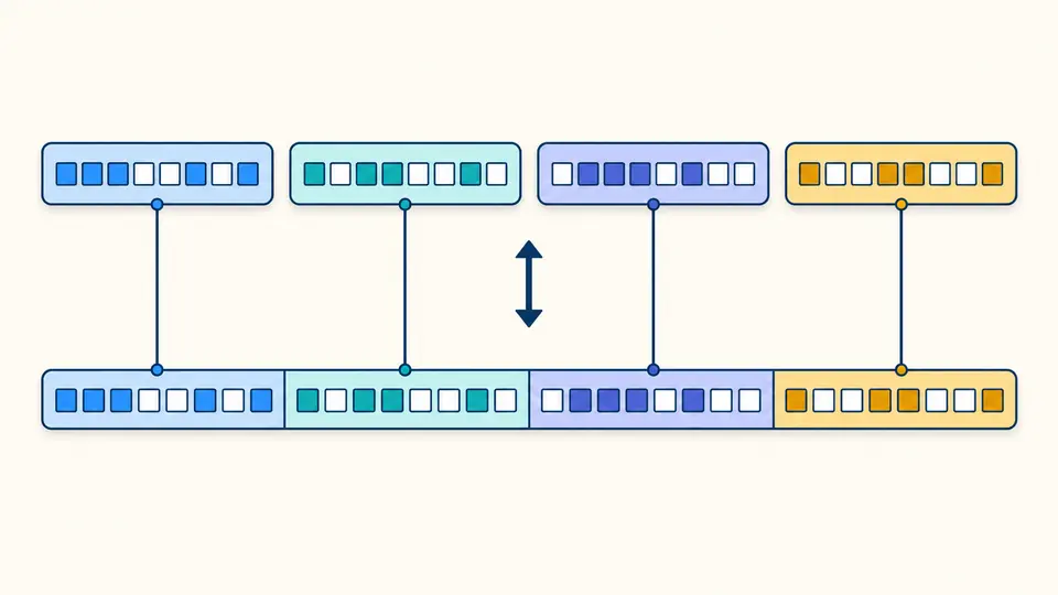 Four colored byte groups align with a continuous bit strip and an equivalent compact value.
