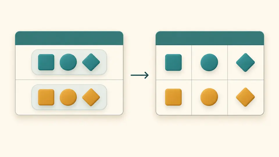 An array kept inside one cell or split across indexed columns without adding rows