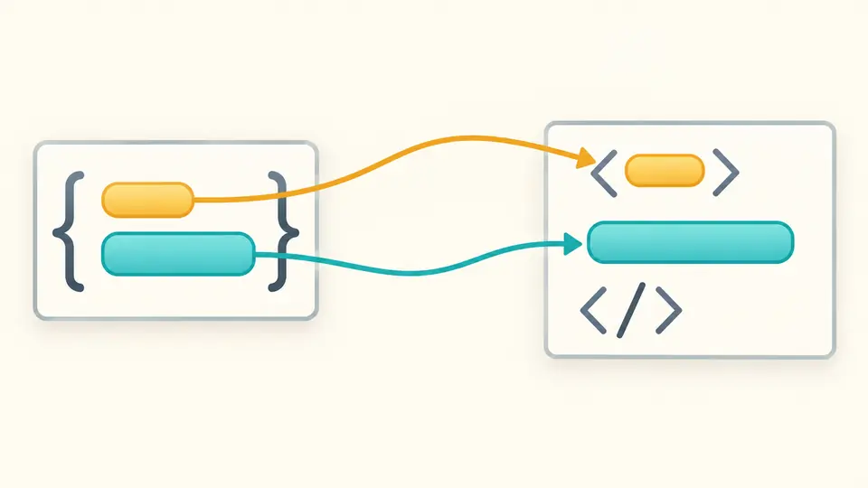 A data object sends one value to a tag attribute and another value to the text between its tags.