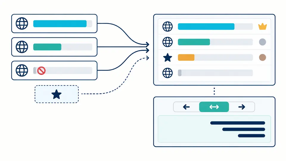 Weighted language preference bars form a ranked list above a separate text direction preview.
