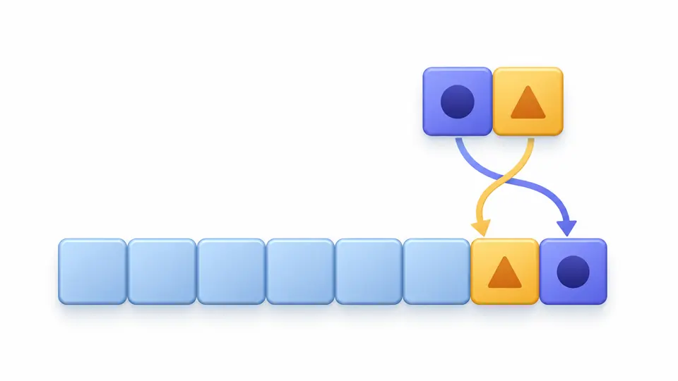 A frame gains two differently colored CRC bytes after their numeric order is reversed.