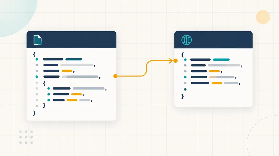 Two JSON-LD entities connected by an explicit @id reference are listed as nodes and a relation.