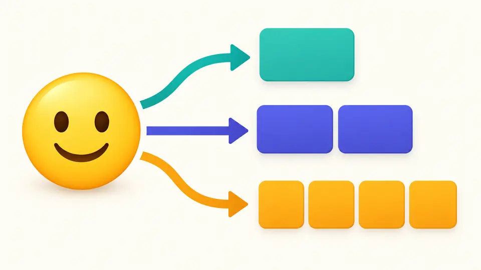 A smiling emoji connects to one cluster block, two unit blocks and four byte blocks.