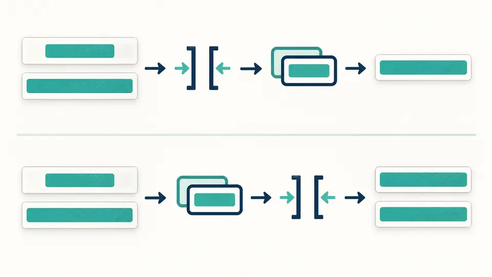 Two processing sequences change whether padded duplicate rows remain in the final list.